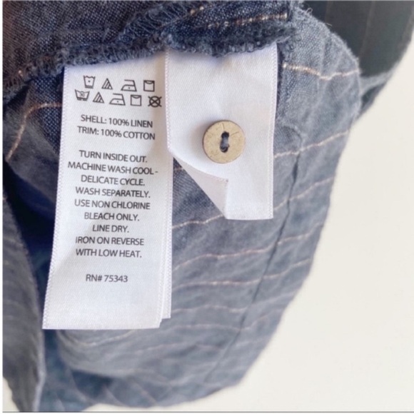 Catherine Malandrino crop top blue striped linen - Picture 6 of 7